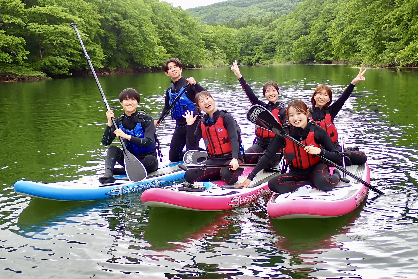 なないろアウトドア　大倉ダムSUP　集合大人数