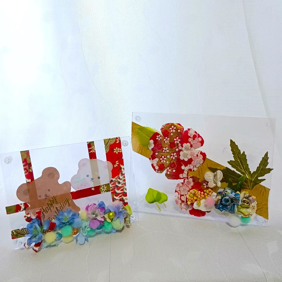 flower design fasy「～仙台七夕和紙で彩る～ フレームアレンジメント」