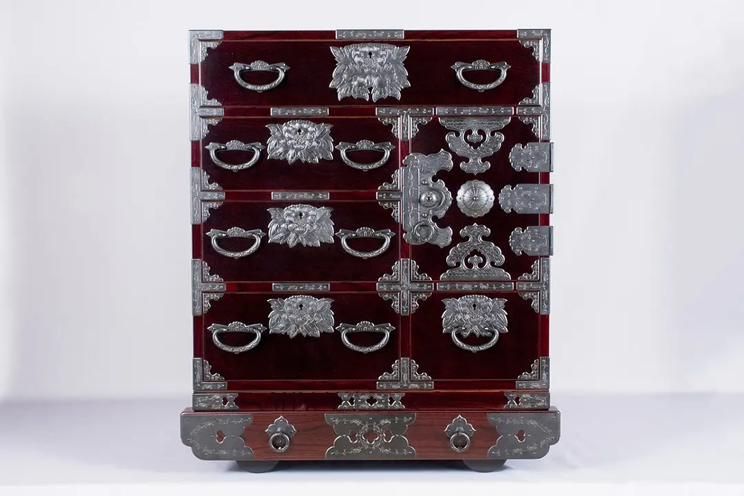 五引観音手許箪笥 大・車台付（2尺2寸×2尺3寸×1尺3寸）