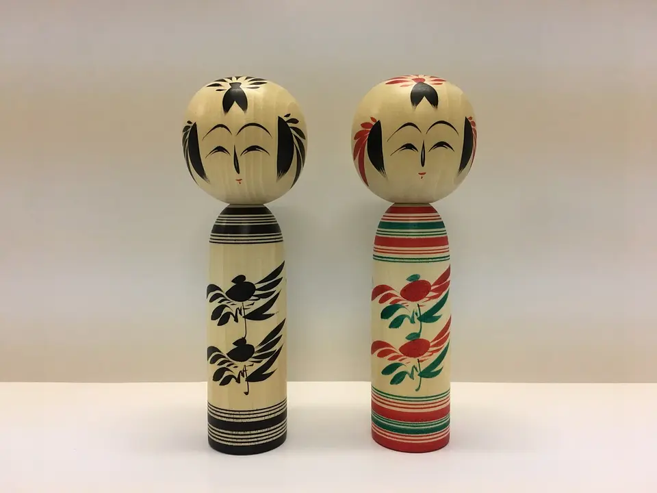 作並系伝統こけし 夫婦こけし6寸