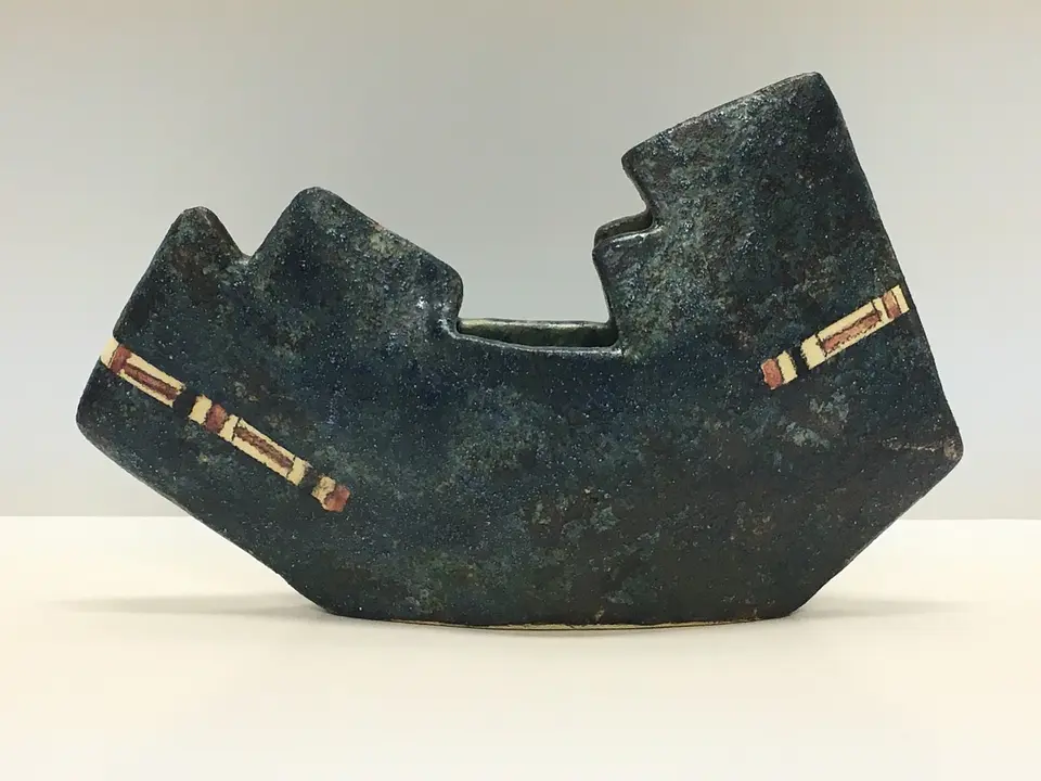 紺たたき 一輪差し