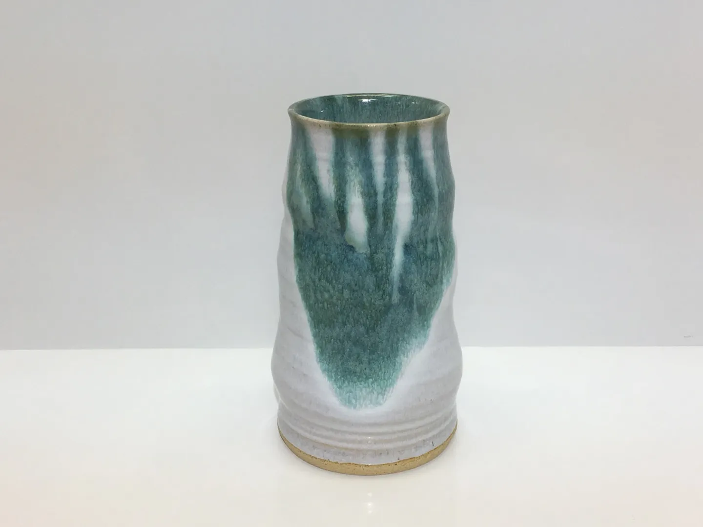 堤焼 緑釉 花入