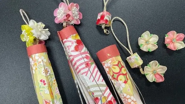 つまみ細工と和紙でつくる七夕飾り
