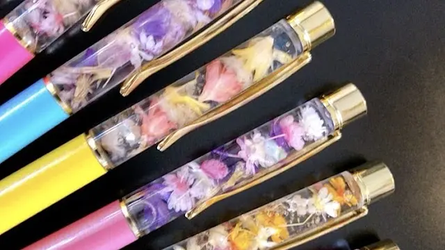 涌谷町金箔入りハーバリウムボールペン作り体験（仙台七夕和紙プロジェクト）