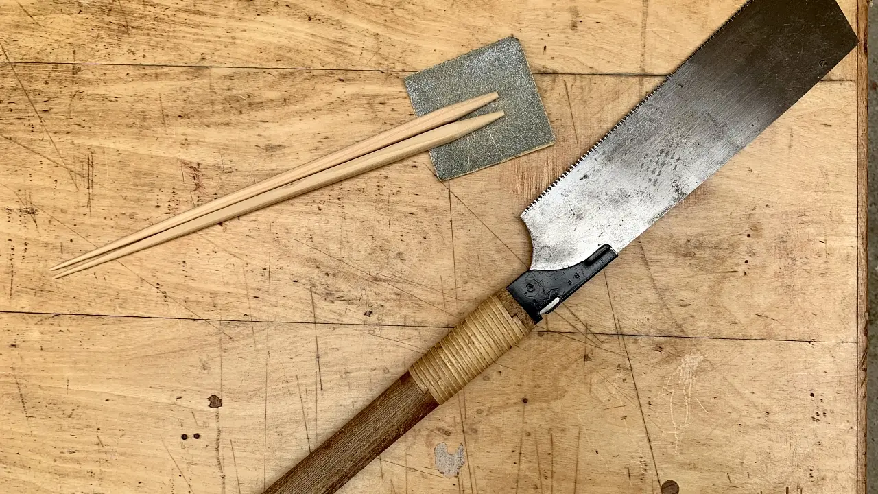 のこぎり 箸作り体験