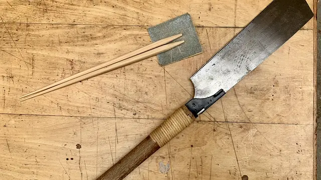 のこぎり 箸作り体験