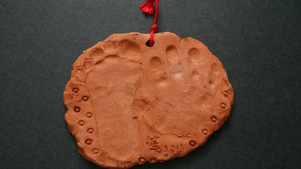 손과 발로 점토에 자국을 남겨 보세요