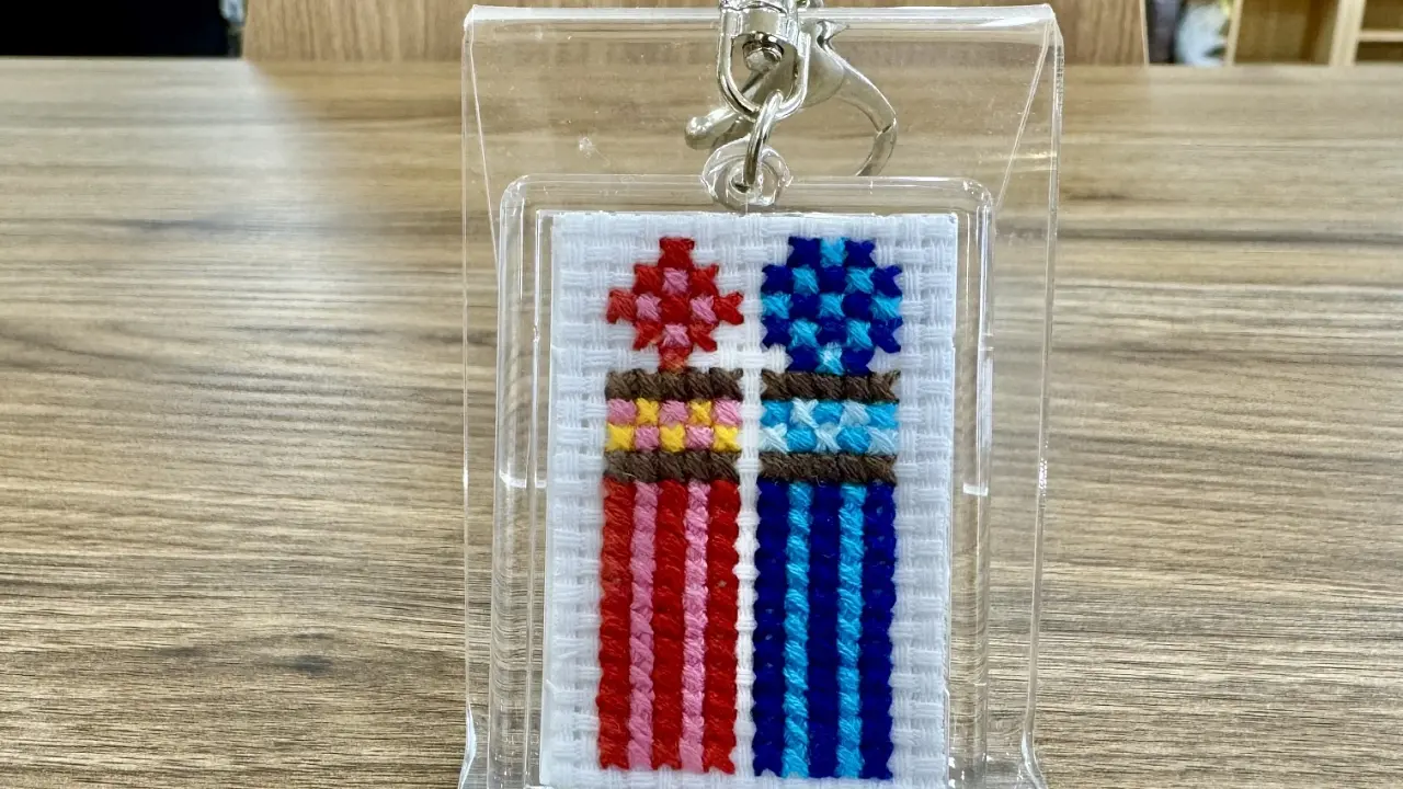 七夕刺繍キーホルダー作り