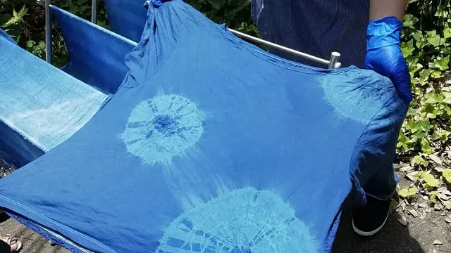 天然藍の藍染め体験