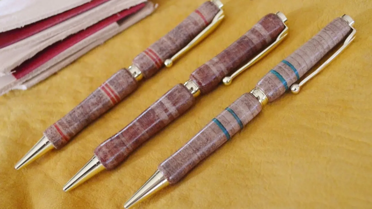 Leather Craft Trial Class Stacked Leather Ballpoint Pen