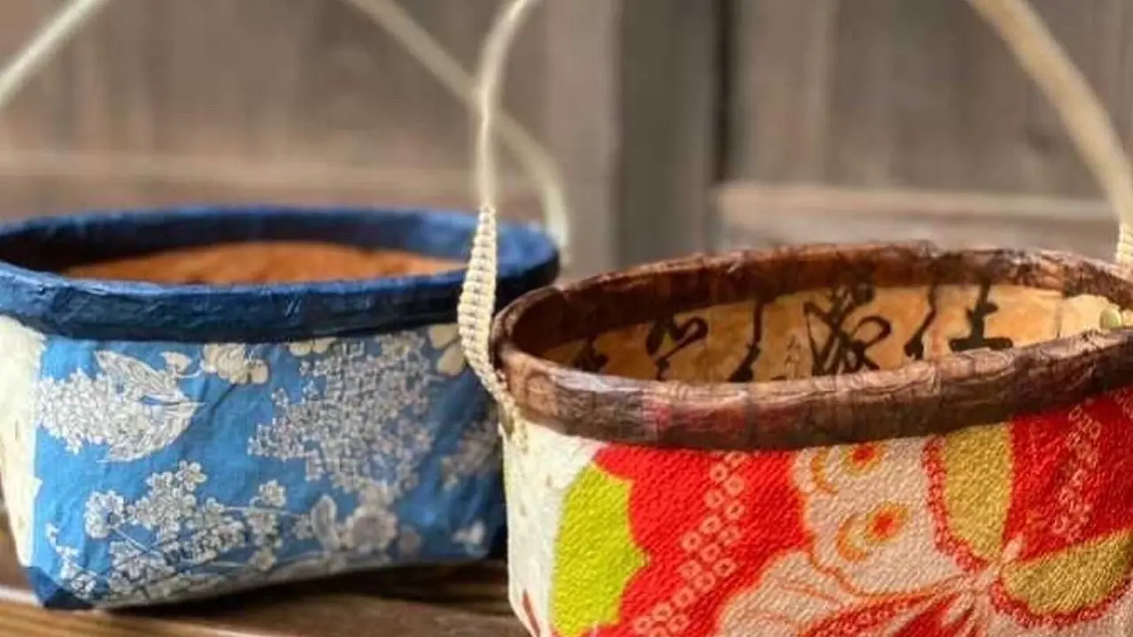 Making Traditional "Ikkan-bari" Bamboo Baskets with Obi Cord Handles