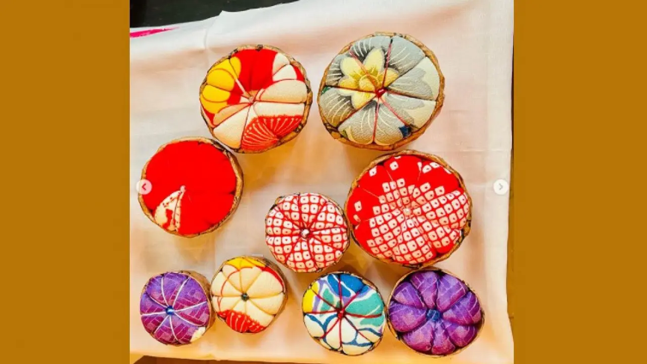 Make a Miniature Basket Pincushion Using the Traditional Craft of "Ikkan-bari"