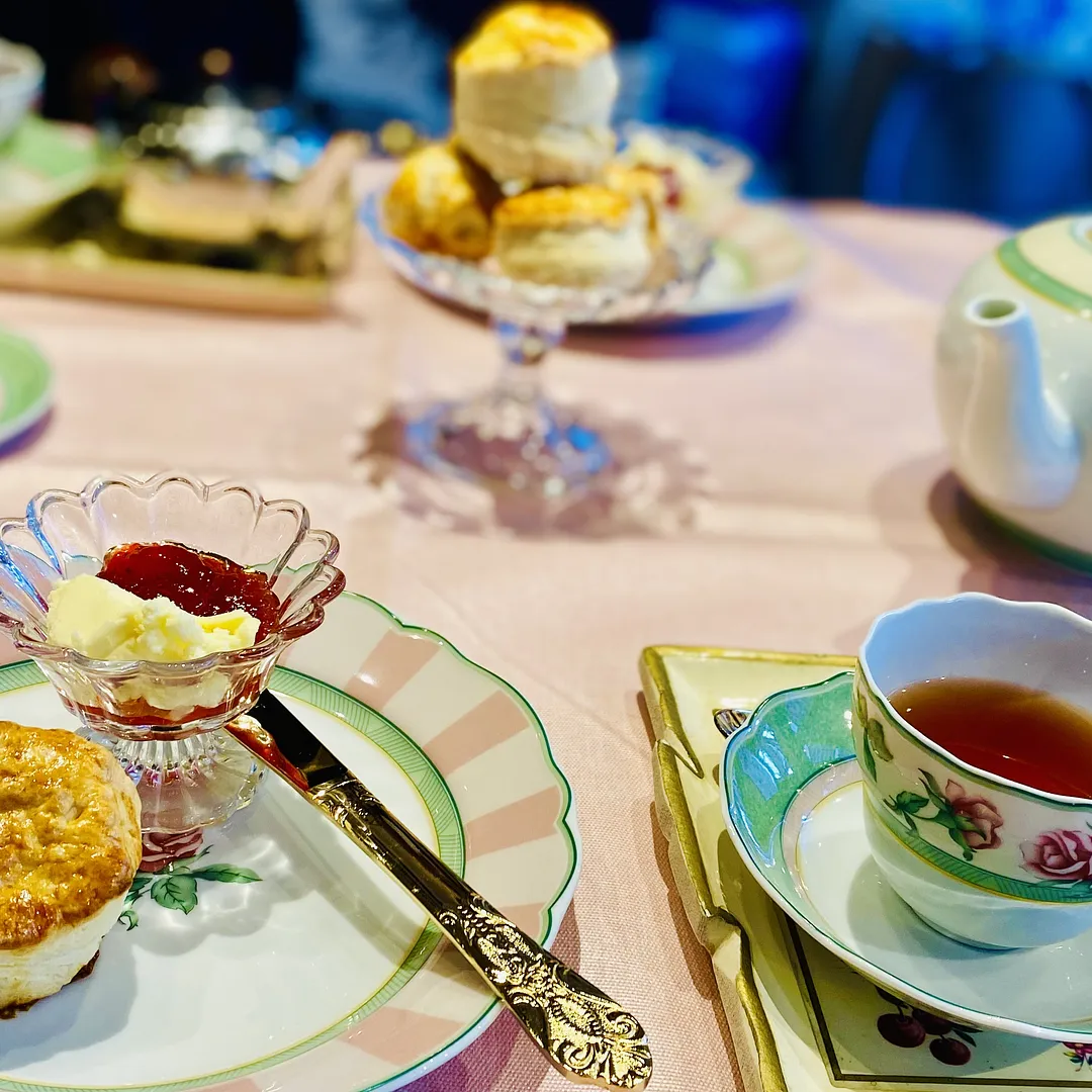 レッスン後半はクリームティーパーティー