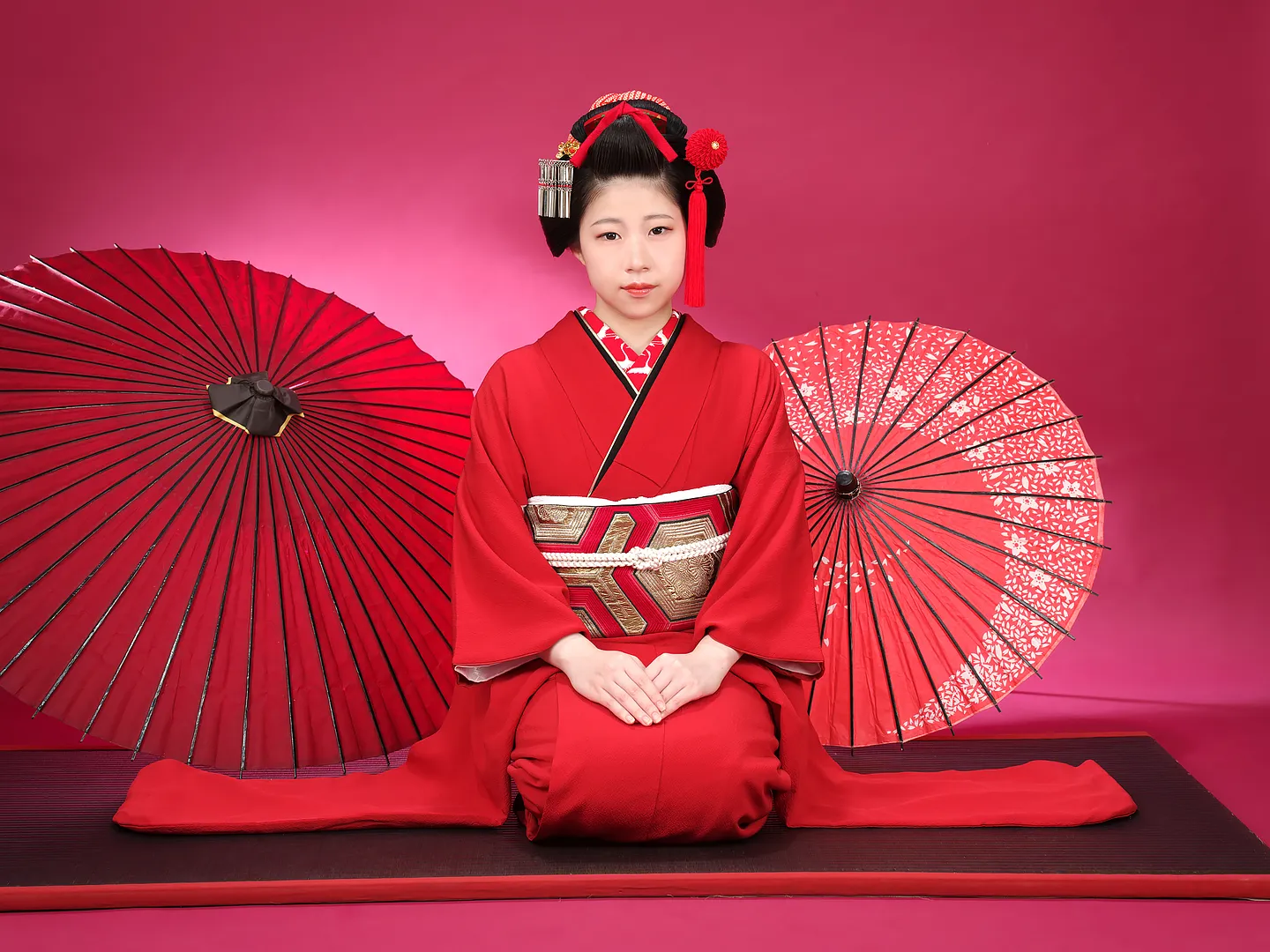 未婚のお嬢さまにおすすめな【結綿】という日本髪です。