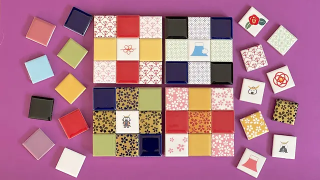 伊達の陣羽織カラーでつくるタイルアート体験