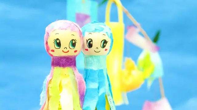 柳生和紙ちぎり絵こけし体験