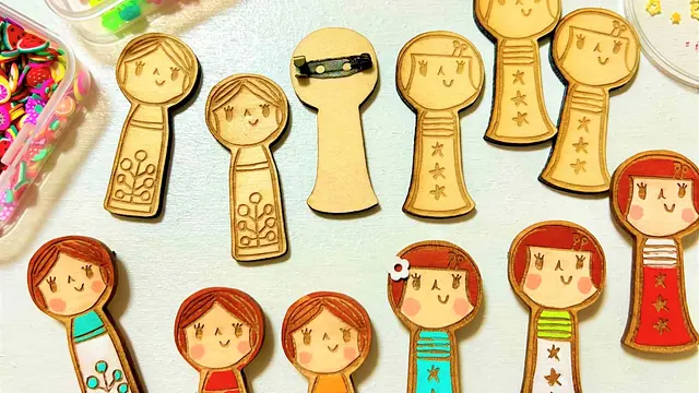 こけしちゃんブローチづくり