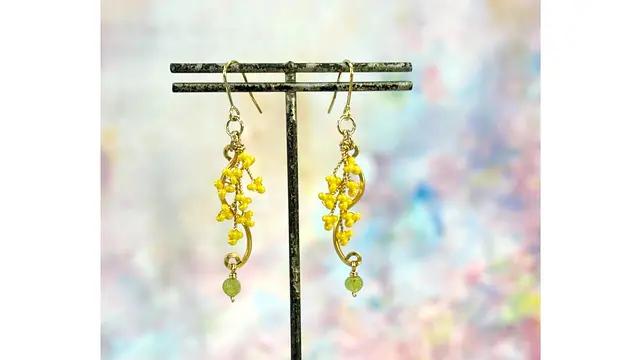 ミモザのアクセサリー作り体験（ピアスorイヤリング）