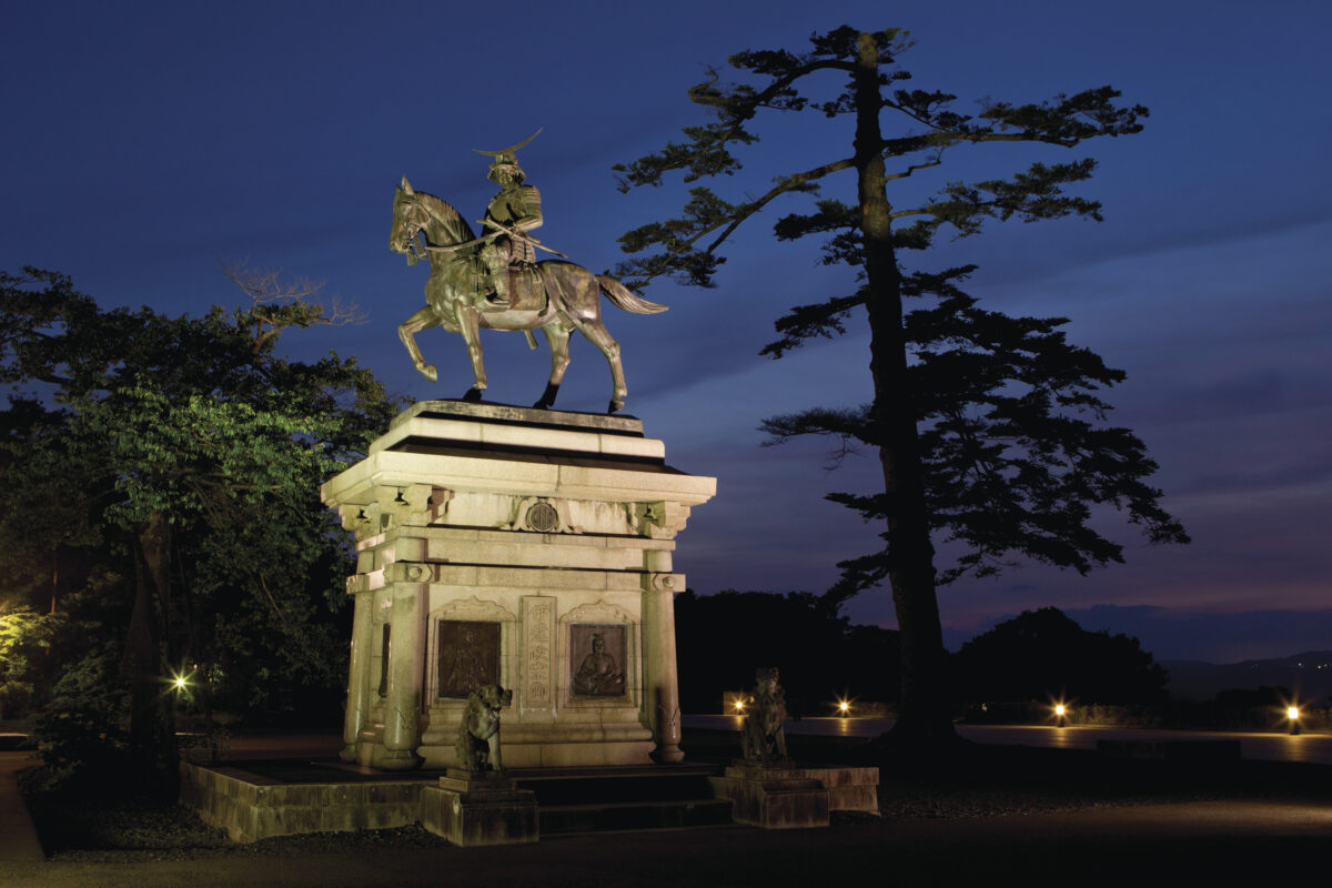 仙台城跡(伊達政宗公騎馬像)の様子