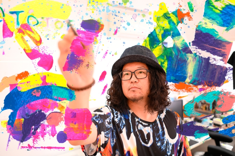 ペインター中川和寿氏によるスペシャル制作ワークショップの様子