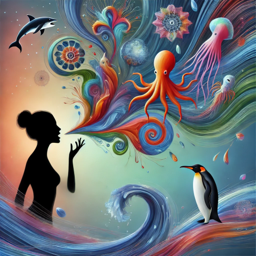 AI アート体験「KOTODAMA」の様子